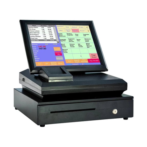 15-inch Touch Screen Cash Register System With Built-in Printing Cash Box Electronic Cash Register ,Easy to Setup