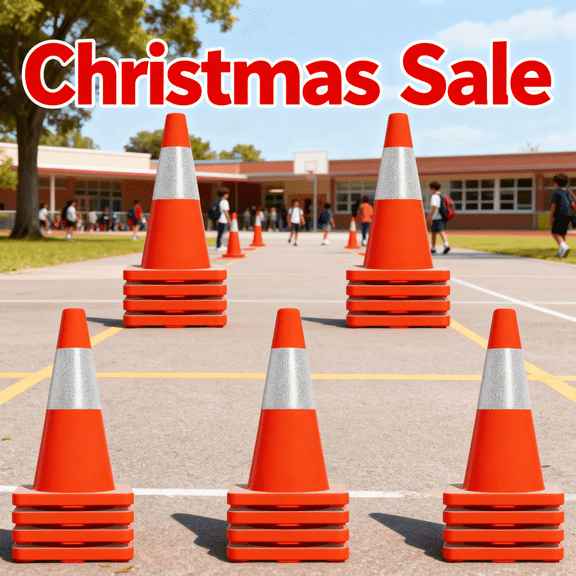 20 Pack Traffic Safety Cones with Reflective Collars,15 inch Orange Construction Cones| Parking Cones| Soccer Training Cones| Road Cones for Parking lot, Driveway, Sport and Driving Training