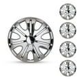 thumbnail image 1 of 15 inch Universal Chrome Hubcaps,Wheel Rims Cover,Snap on Car Truck SUV,ABS+PC Material,Set of 4, 1 of 7