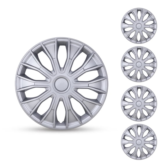 15 inch Universal Hubcaps for Car Truck SUV, ABS PC Wheel Rim Cover, Snap-On Lacquer(4 Pack)