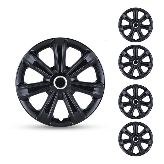 15 inch Universal Hubcaps for Car Truck SUV, ABS+PC Wheel Rim Cover, Snap-On Lacquer(4 Pack)