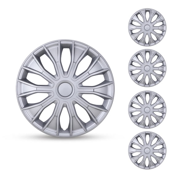 15 inch Universal Hubcaps for Car Truck SUV, ABS PC Wheel Rim Cover, Snap-On Lacquer(4 Pack)