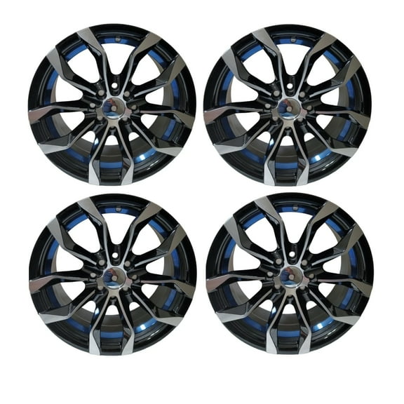 Dennon 15 Inch Aluminum Alloy Wheel, 8 Lugs, 15x7.0, Blue, 4 Pack