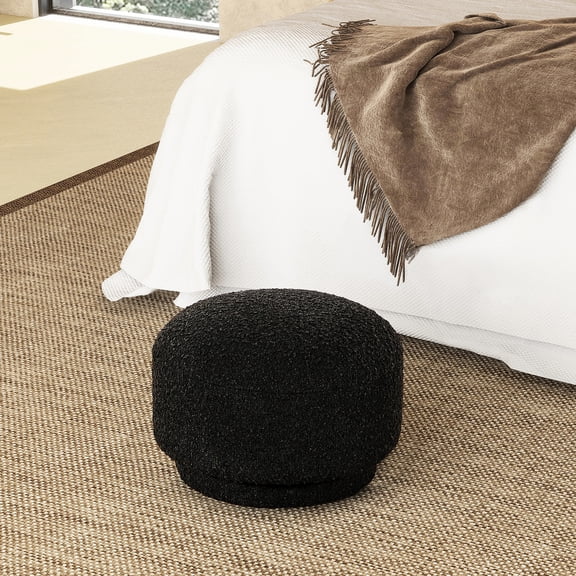 15-inch diameter, boucle covered - Mushroom design for uniqueness - Used as a play seat or footrest - High density foam for durability