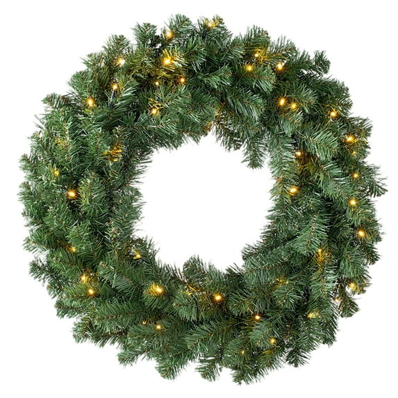 15 inches Christmas Green PVC Wreath, Artificial Wreath for Window, Door, Xmas Decorations Outdoor & Indoor