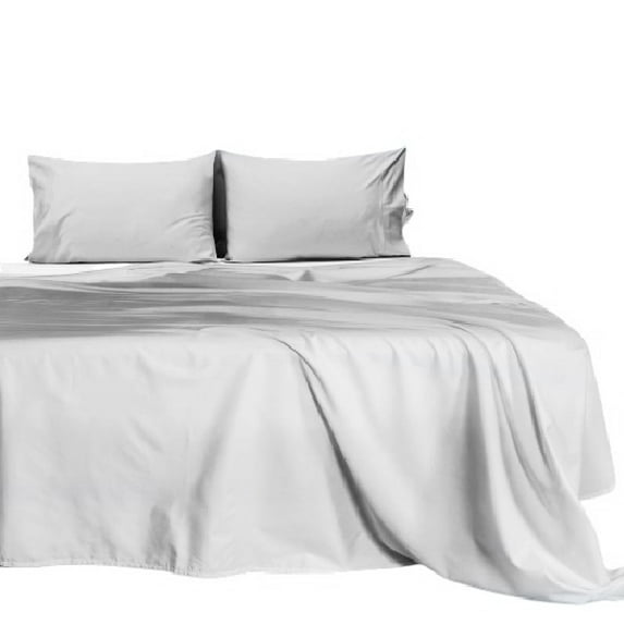 15 inches Extra Deep Pocket Bed Sheet Set - 750 Thread-Count - Pure Premium Cotton Sateen Finish - Fade, Stain Resistant Ultra Soft - 4 Piece (Olympic Queen, White) by The Great American Store