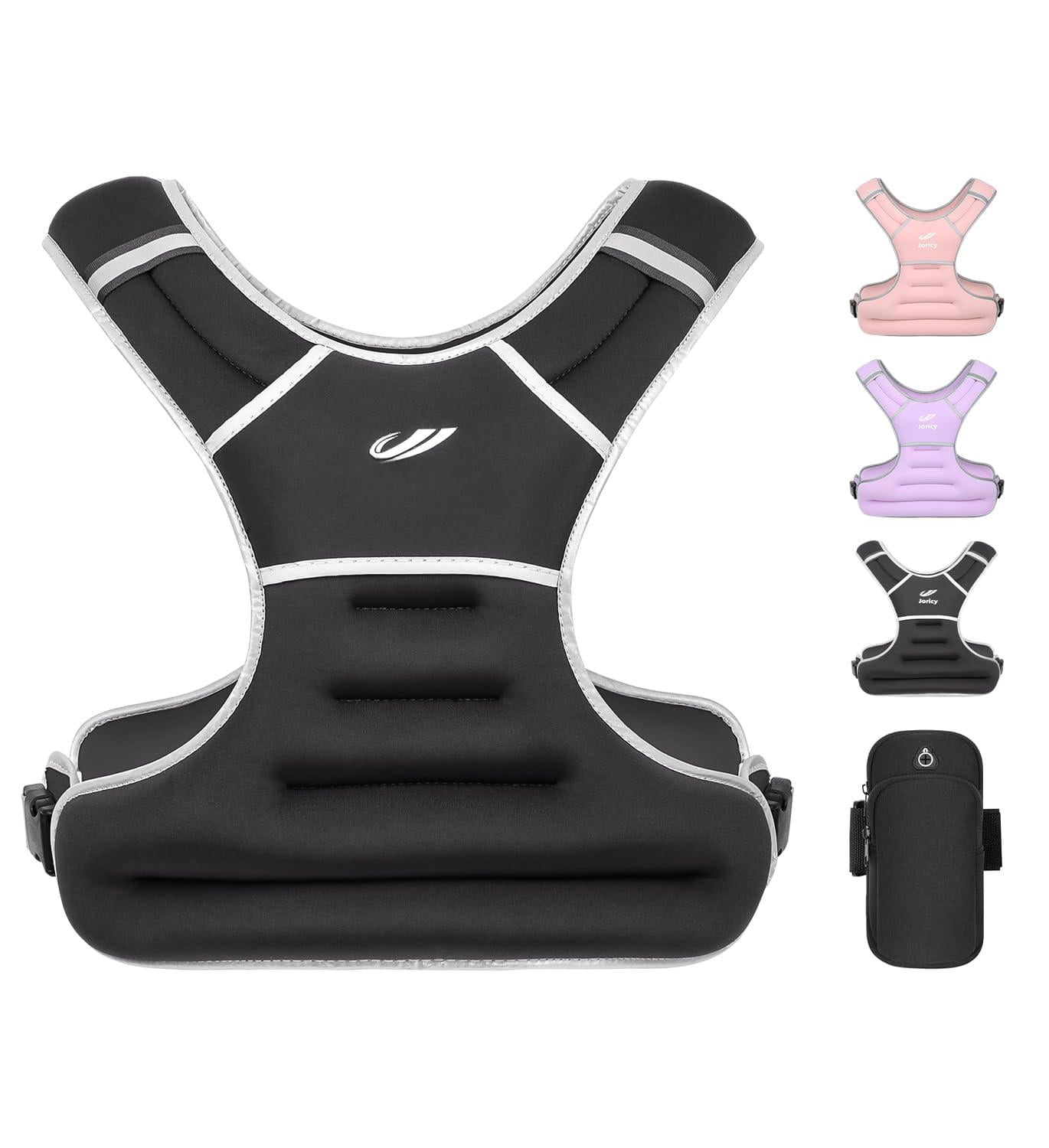 15 lbs Black Weighted Vest for Walking Running Workout Fitness