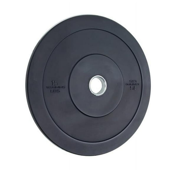 15 lbs Olympic Rubber Plate, Black