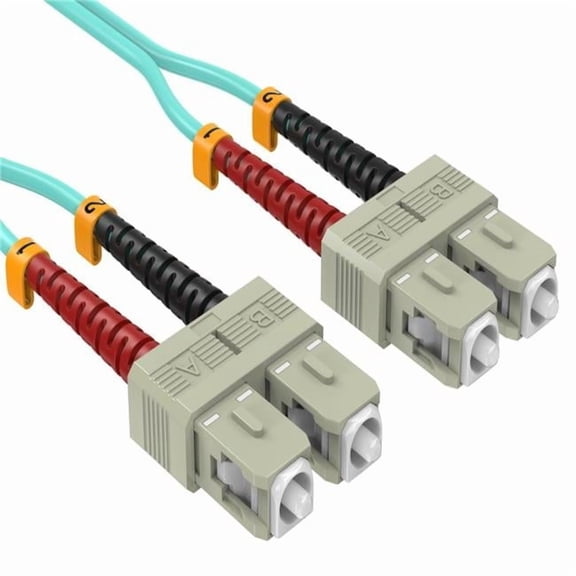 15 m 10GB SC&SC Duplex 50-125 Multimode OM3 Fiber Optic Cable - Aqua