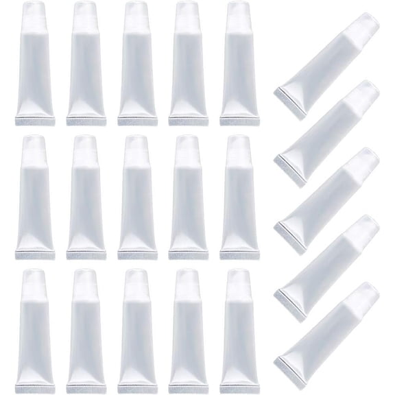 15 ml Empty Refillable Mini Clear Lip Gloss Balm  Containers Makeup Accessories Soft Empty Tubes 20 count