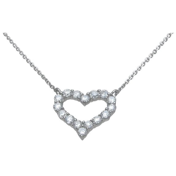 15 mm Sterling Silver Heart Necklace