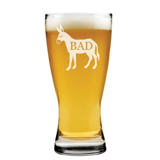 15 oz Beer Pilsner Glass Bad Ass Donkey Funny