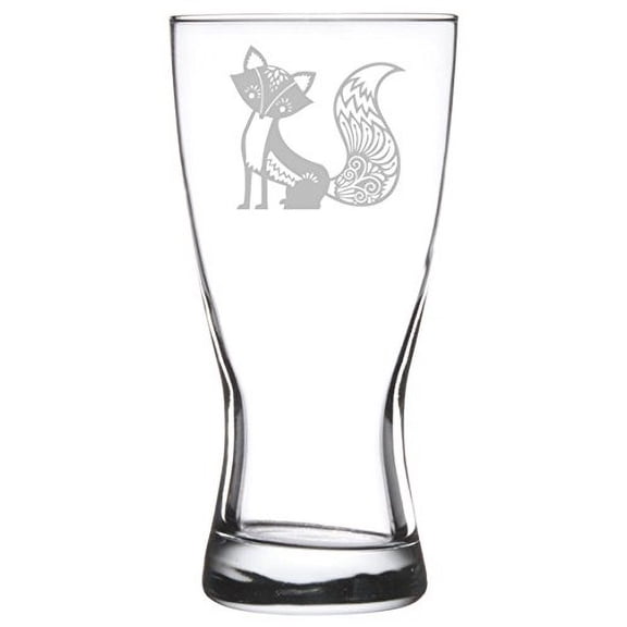 15 oz Beer Pilsner Glass Fancy Fox