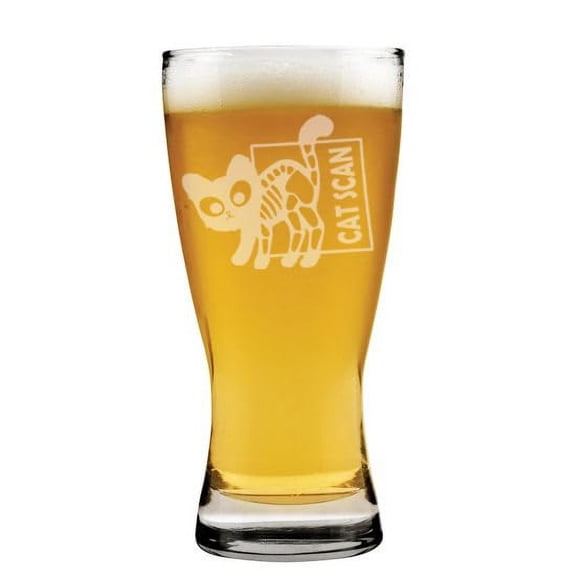 15 oz Beer Pilsner Glass Gift Cat Scan Funny CT Radiologist Radiology Rad Tech