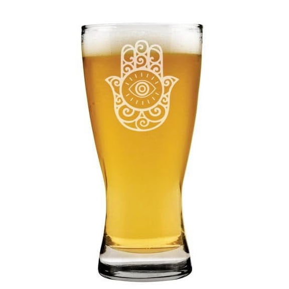 15 oz Beer Pilsner Glass Gift Evil Eye