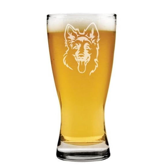 15 oz Beer Pilsner Glass Gift German Shepherd Face