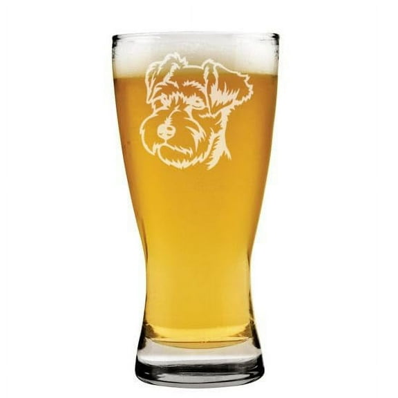 15 oz Beer Pilsner Glass Gift Miniature Schnauzer Face
