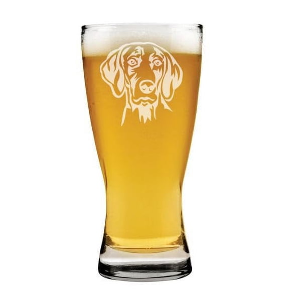 15 oz Beer Pilsner Glass Gift Weimaraner Face