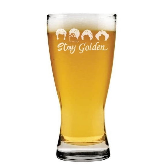 15 oz Beer Pilsner Glass Stay Golden