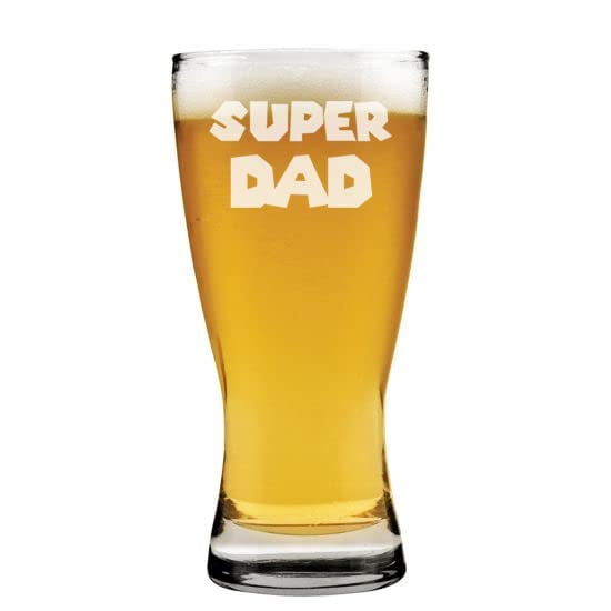 15 oz Beer Pilsner Glass Super Dad Father