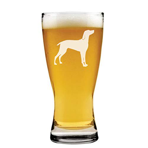 15 oz Beer Pilsner Glass Weimaraner