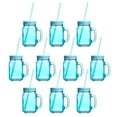 thumbnail image 1 of 15 oz. Colored Mason Jars with Straw - 10 pack - Blue, 1 of 5