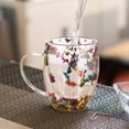 thumbnail image 1 of ​15 oz Double-Wall Glass Mug w/Handle - Borosilicate Insulated Cup for Hot & Cold Drinks ,Encased Dried Botanicals Decor (Hand Wash Only, BPA-Free)​​ A, 1 of 3