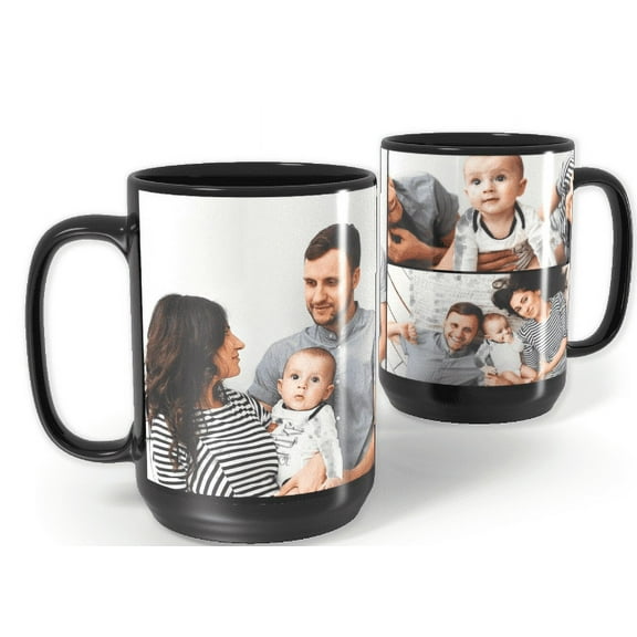 15 oz Fully Black Ceramic Custom Mug