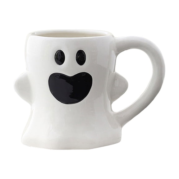 Halloween Ghost Mug 15 oz Ceramic 3D Ghost Pattern Coffee Cup with Handle Spooky Cute Drinkware for Milk Tea Hot Beverages Halloween Christmas Birthday Gifts for Coffee Lovers