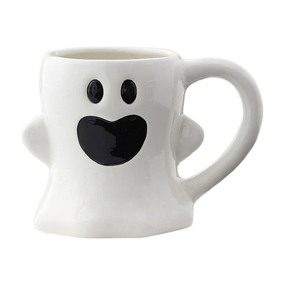 Halloween Ghost Mug 15 oz Ceramic 3D Ghost Pattern Coffee Cup with Handle Spooky Cute Drinkware for Milk Tea Hot Beverages Halloween Christmas Birthday Gifts for Coffee Lovers