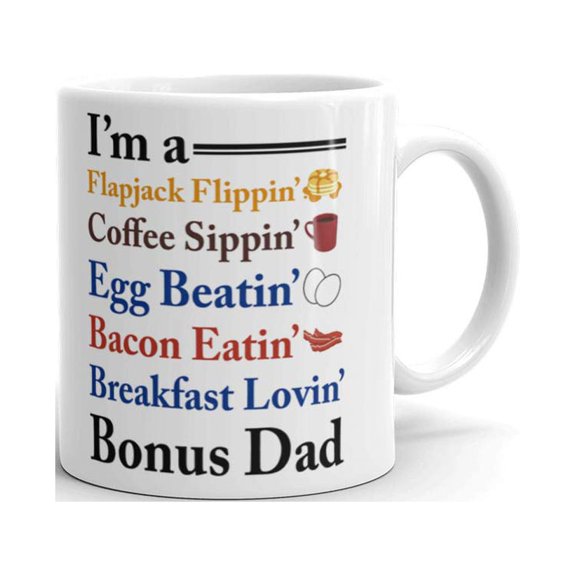 15 oz I'm A Flapjack Flippin Breakfast Lovin' Bonus Dad Bacon Poem Coffee Tea Ceramic Mug Office Work Cup