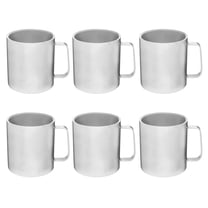 15 oz. Malva Stainless Steel Mugs - 6 Pack - Silver