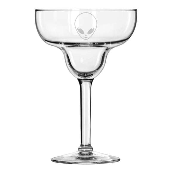 15 oz Margarita Cocktail Glass Gift Alien Head