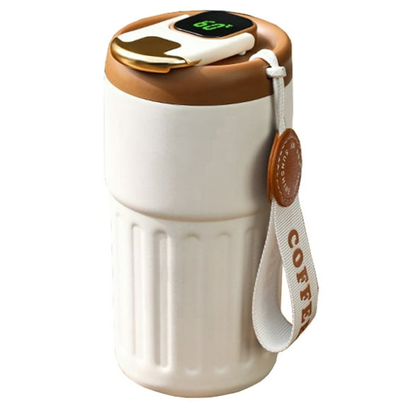 15 oz Smart Coffee Mug with Lid,Stainless Steel Vacuum Insulated Tumbler,Coffee Travel Mug Spill Proof with LED Temperature Display Lid,Coffee Cups for Keep Hot/Ice