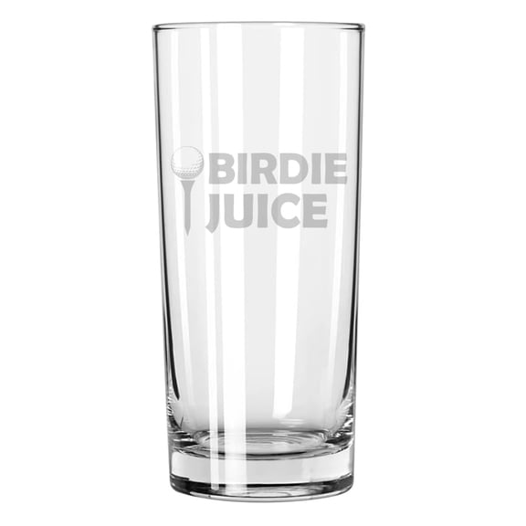 15 oz Tall Beverage Drinking Glass Highball Tumbler Gift Birdie Juice Funny Golfer Golf