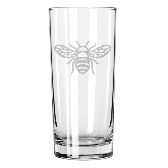 15 oz Tall Beverage Drinking Glass Highball Tumbler Gift Honey Bee