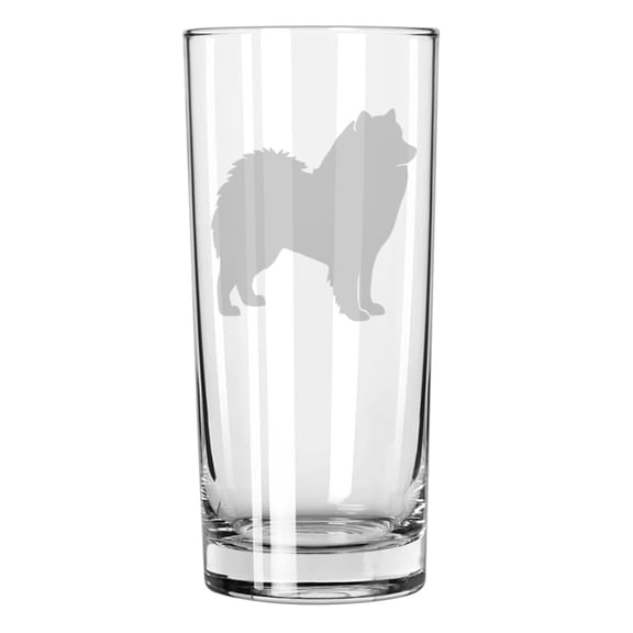 15 oz Tall Beverage Drinking Glass Highball Tumbler Gift Samoyed