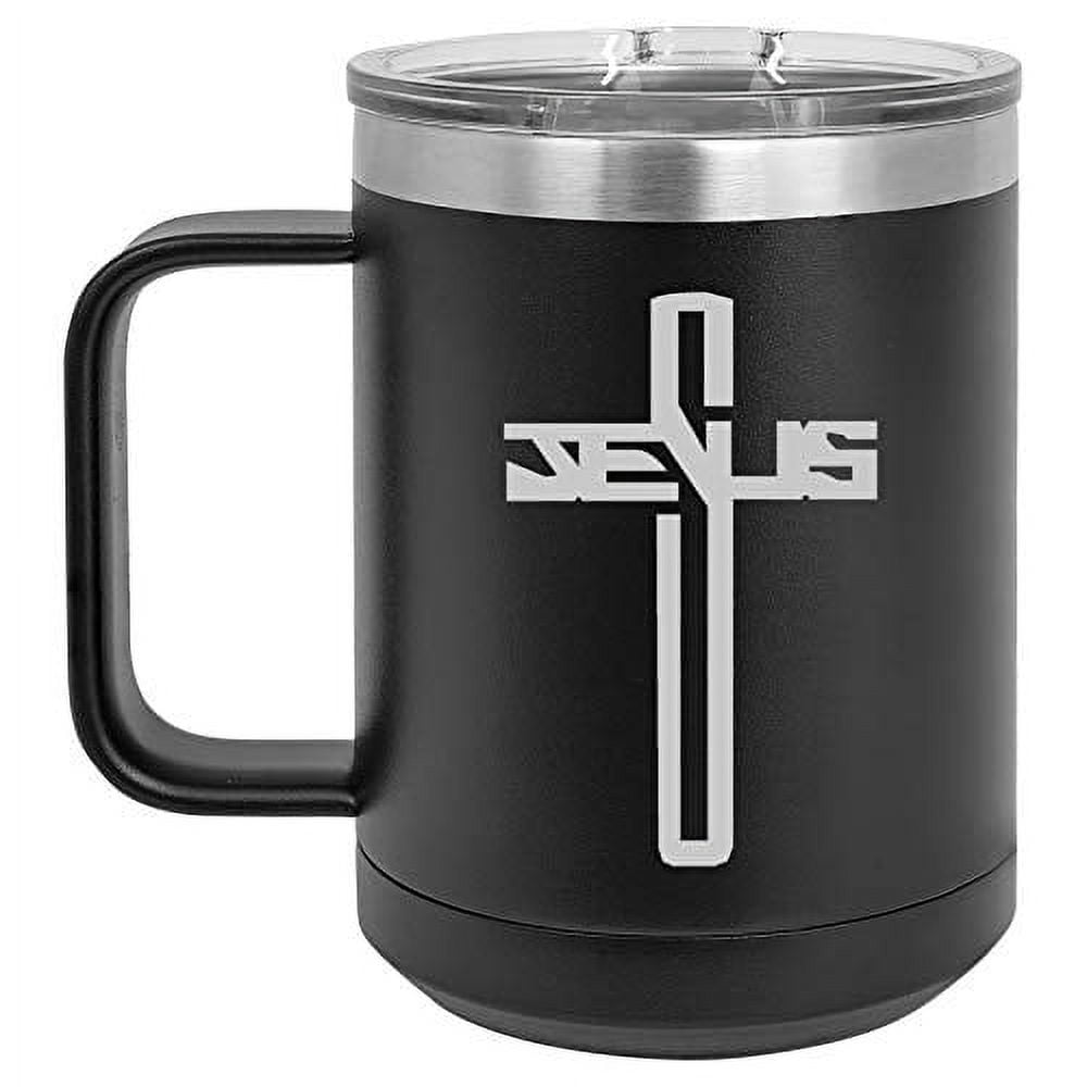 15 oz Tumbler Coffee Mug Travel Cup With Handle & Lid Vacuum Insulated