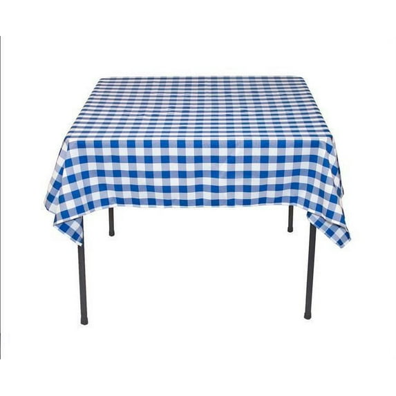15 pack 54" x 54" Square Overlay checkered Tablecloth 100% polyester Restaurant", (Color: Blue)