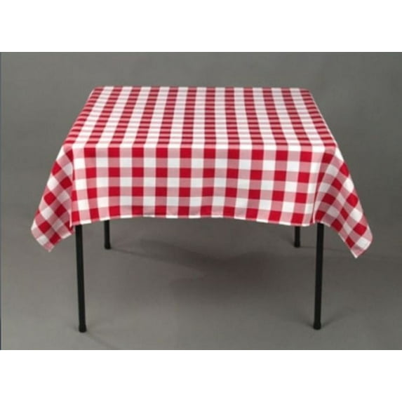 15 pack 54" x 54" Square Overlay checkered Tablecloth 100% polyester Restaurant", (Color: Red)