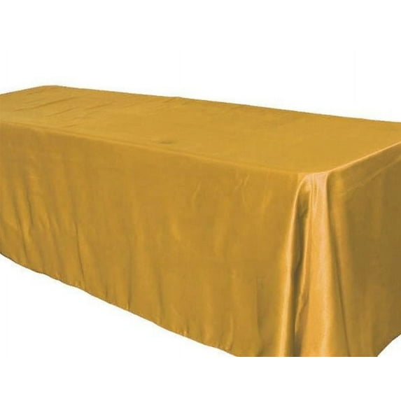 15 pack 60x120" Rectangular Satin Tablecloth Wedding Party Catering Table Cover", (Color: Gold)