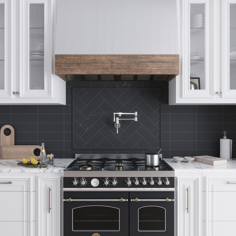 4x12 Black Honed Marble Subway Floor and Wall Tile