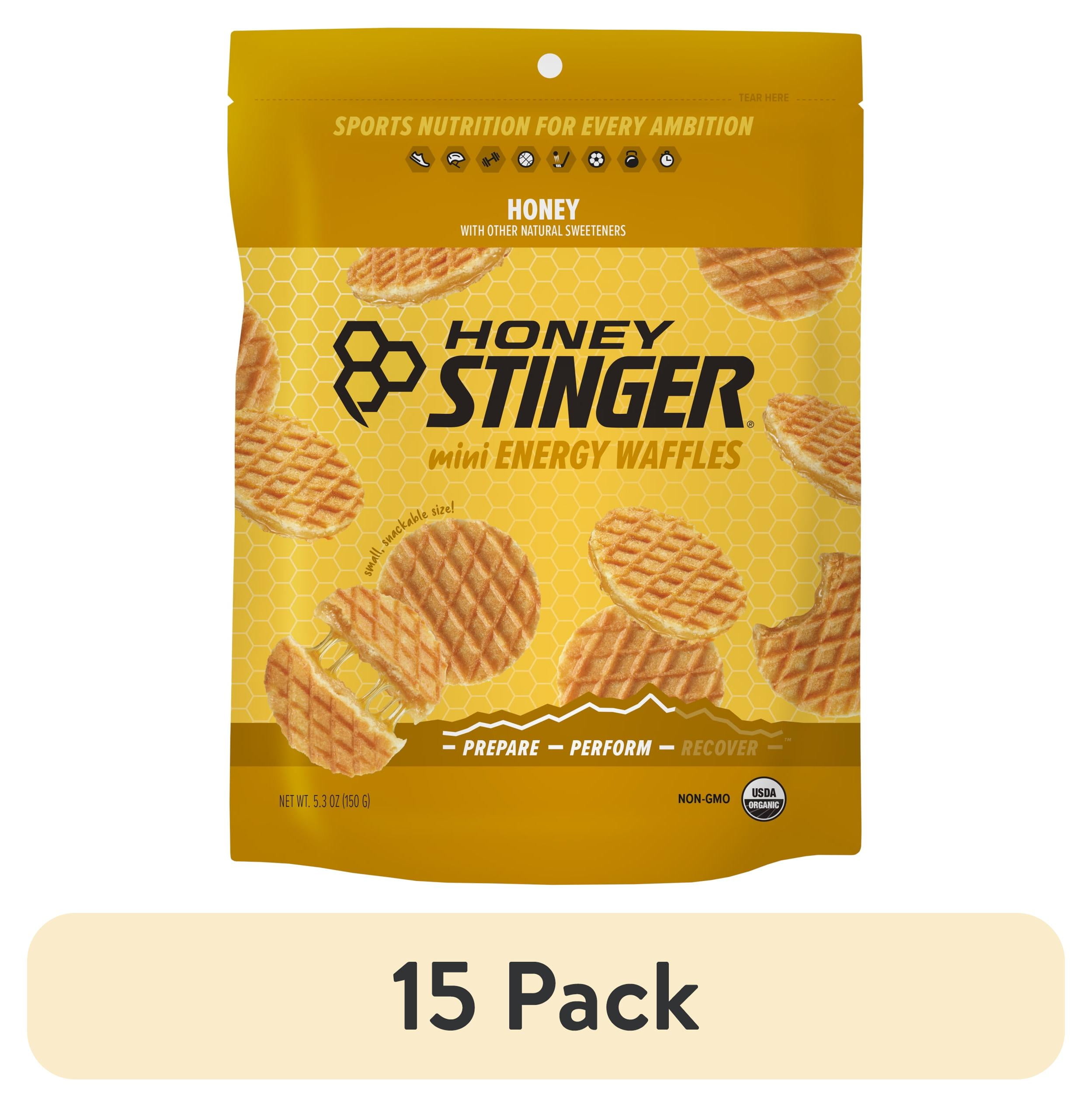 (15 pack) Honey Stinger Organic Mini Energy Waffle Snack, Honey, 5.3 oz Bag