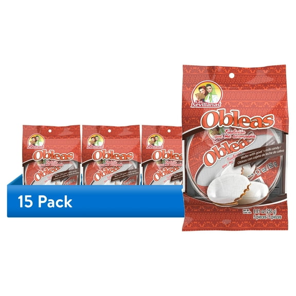 (15 pack) Las Sevillanas Medium Wafer with Goat Milk Candy (Cajeta), 8.81 oz / 5 Pieces