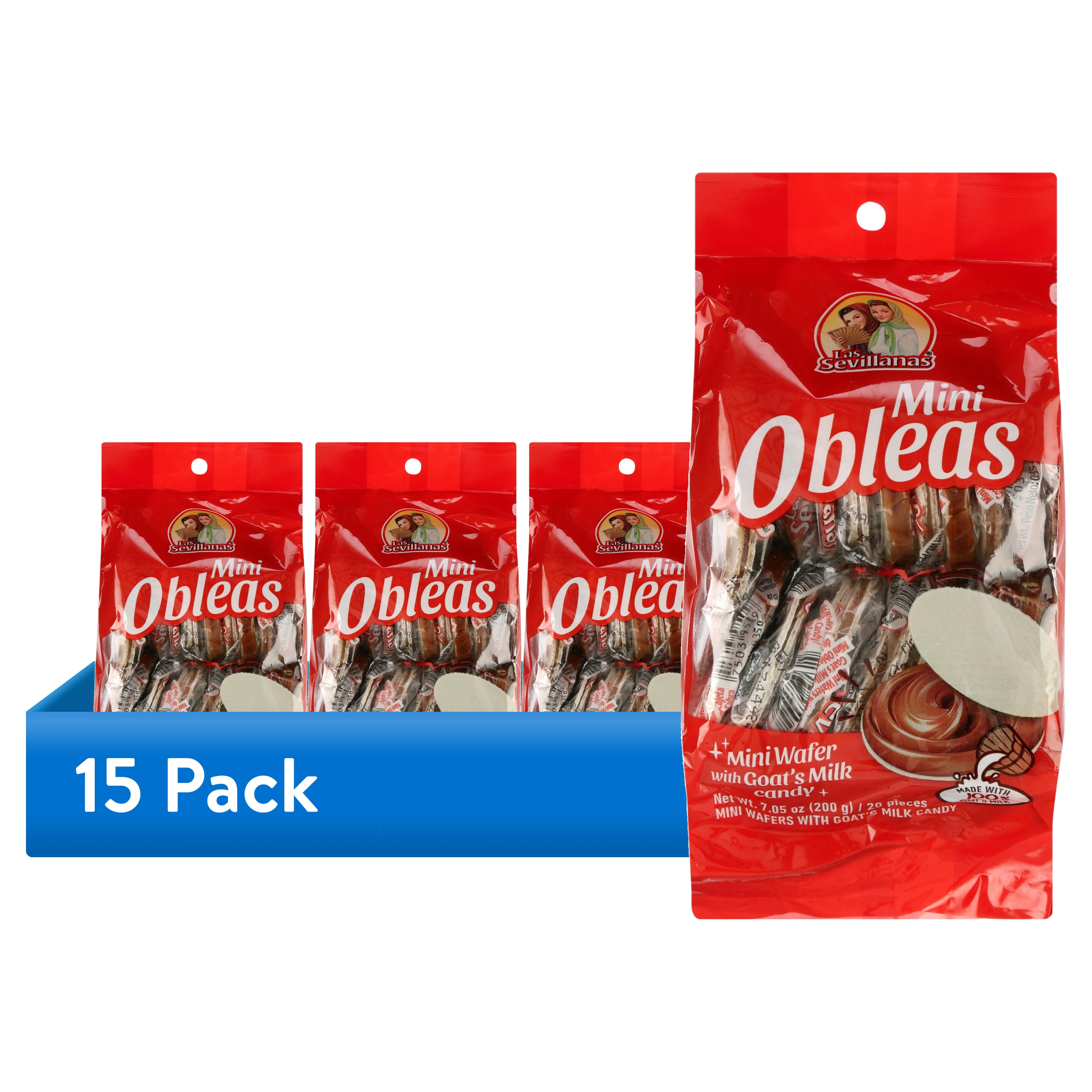 (15 pack) Las Sevillanas Mini Wafer with Goat Milk Candy (Cajeta), 7.05 oz / 20 Pieces