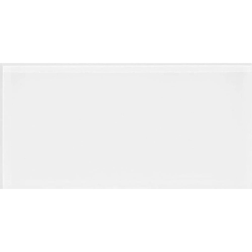 White 8x16 Polished Glass Subway Tile for Walls and Floors