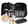 thumbnail image 1 of 15 pc STARTER KIT w/BRUSHES & CASE (WARM Neutral Shade-Most Popular) Mineral Makeup Foundation Blush Bronzer Illuminating Veil Set Bare Skin Matte Powder, 1 of 6