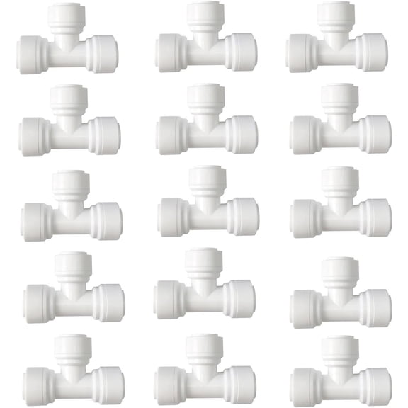 15 pcs 1/4" Tee 3 Way Tube Quick Connect Push Fit RO Water Reverse Osmosis System