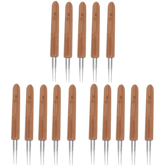 15 pcs  Dreadlocks Crochet Hook with Wooden Handle Crochet Needles for Braid Craft