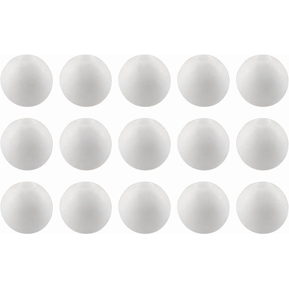 15 pieces of 7mm white plastic balls, used for elastic rope multi-functional tent trampoline bed fixed strap ball rubber rope ball head elastic buckle ball hard plastic end lock.
